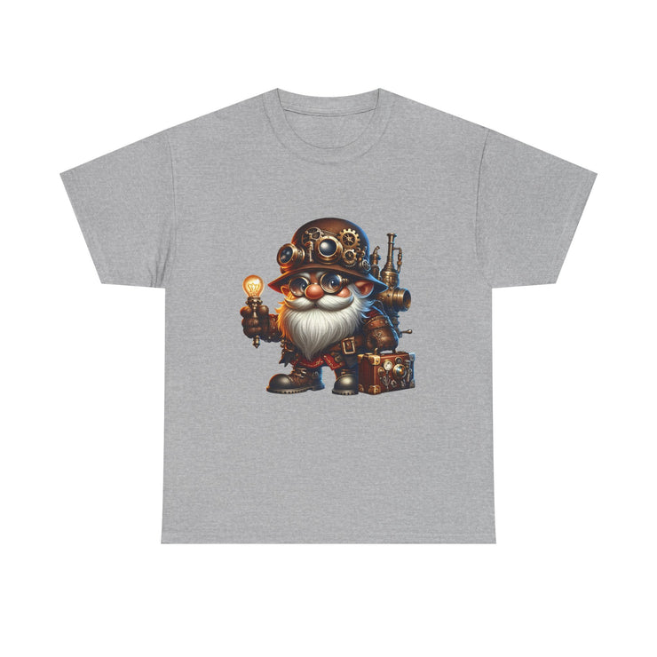 Unisex Heavy Cotton Tee with Whimsical Design, Perfect for Festivals, Gift for Gnome Lovers, Casual Everyday