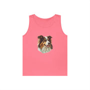 Dog Lover's Unisex Heavy Cotton Tank Top - Cute Pet Art, Custom Gift for Dog Owners, Summer Casual Wear, Animal Lover Apparel