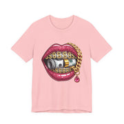 Glamorous Money Lips Tee, Trendy Graphic Shirt, Fashion Statement Tee, Gift for Her, Casual Streetwear