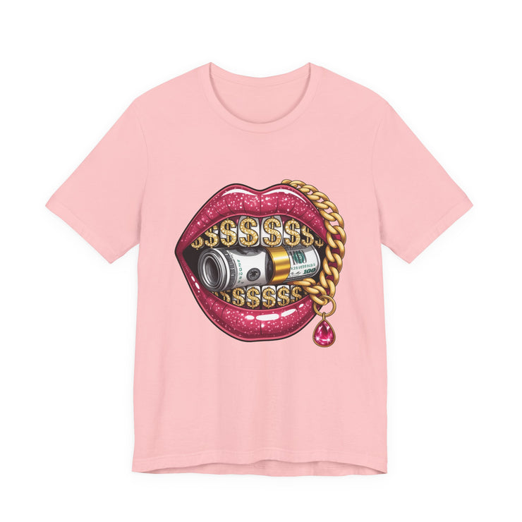 Glamorous Money Lips Tee, Trendy Graphic Shirt, Fashion Statement Tee, Gift for Her, Casual Streetwear