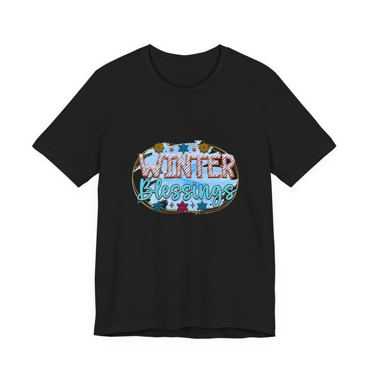 Winter Blessings Unisex Jersey Tee, Cozy Winter T-shirt, Holiday Gift, Seasonal Apparel, Comfortable Casual Wear
