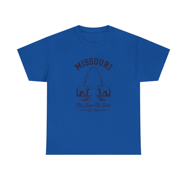 Missouri Bears Unisex Heavy Cotton Tee, Gift for Missouri Residents, State Pride Shirt, Casual Wear, Summer Tee, Vintage Style T-Shirt