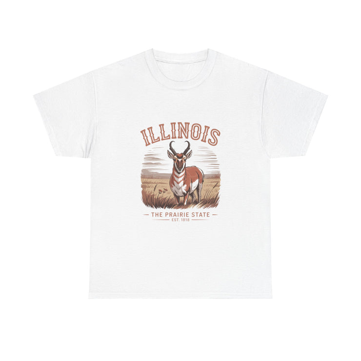 Illinois Prairie State Tee, Vintage Graphic T-Shirt, Unisex Casual Wear, Gift for Nature Lovers, Travel Souvenir, USA States Design