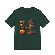 Halloween Themed Unisex Tee, Pumpkin Shirt, October Fest T-Shirt, Scary Skull Top, Spooky Shirt, Ghoulish Fashion
