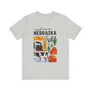 Nebraska Graphic Tee, Unisex Jersey Short Sleeve Tee, Souvenir Shirt, USA States Design