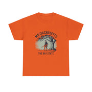 Massachusetts Vintage Unisex Heavy Cotton Tee, Rustic State T-Shirt, Travel Souvenir, Casual Wear, Gift for Locals and Tourists