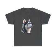 Siberian Husky Heavy Cotton Tee, Cozy Dog Lover Shirt, Unisex Graphic Tee, Pet Owner Gift, Cute Animal Apparel