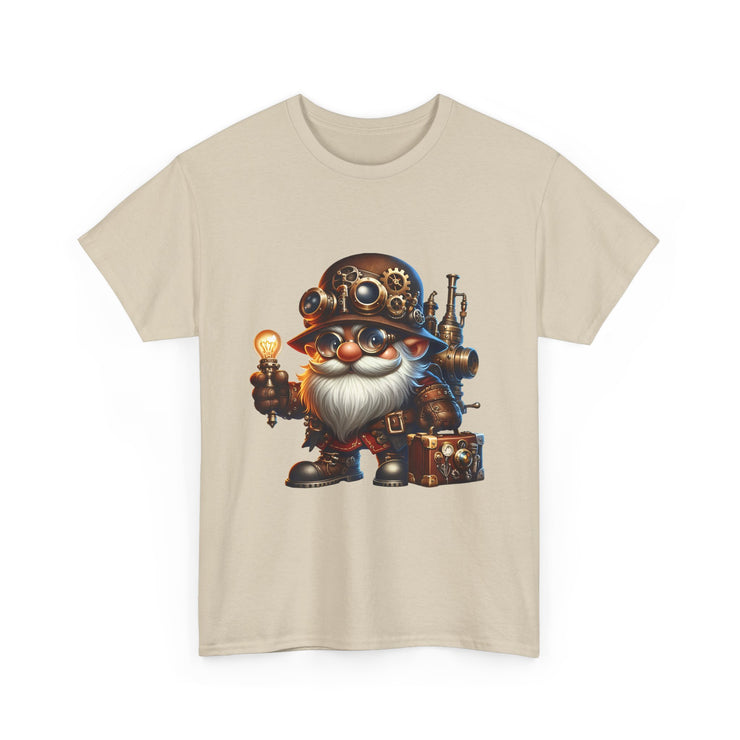 Unisex Heavy Cotton Tee with Whimsical Design, Perfect for Festivals, Gift for Gnome Lovers, Casual Everyday