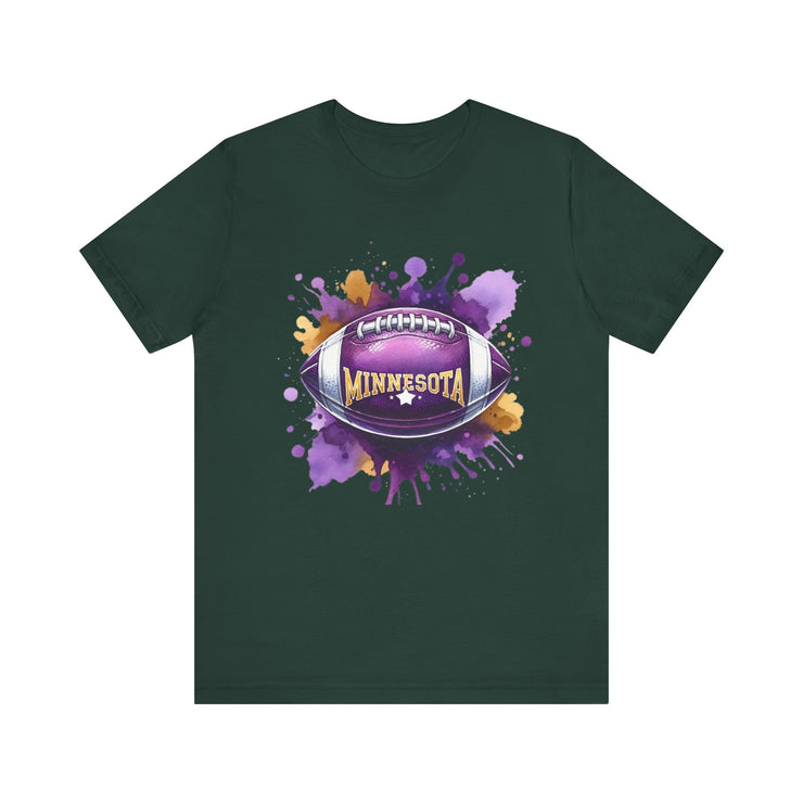 Minnesota Football Splash Tee, Unisex Short Sleeve, Sports Fan Shirt, Game Day Apparel, Football Design, Sports Design