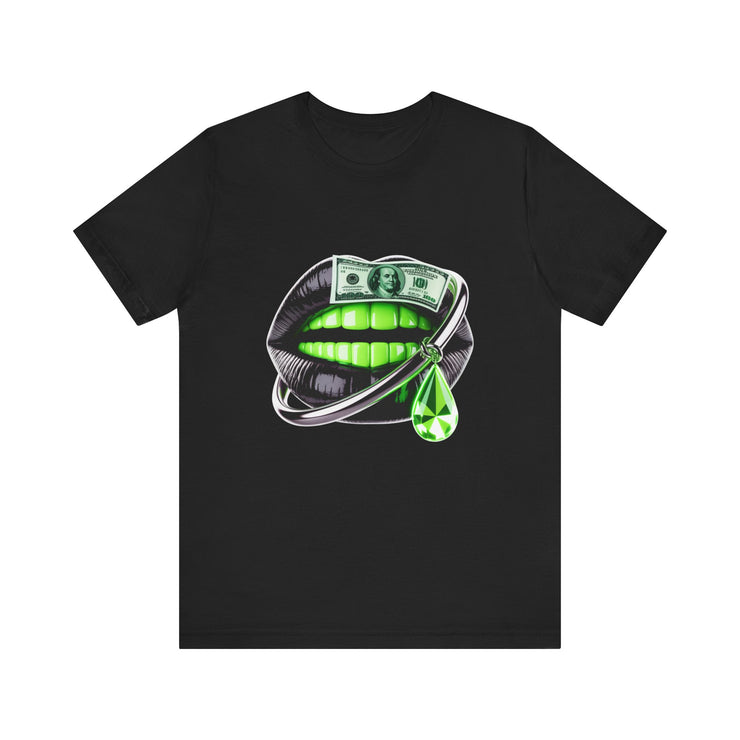 Green Glam Lip Graphic Tee | Unisex Jersey Short Sleeve Shirt, Fashion Tee, Trendy T-shirt, Gift for Her, Casual Wear