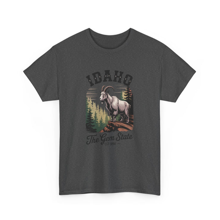 Idaho Gem State Tee, Unisex Heavy Cotton Shirt, Vintage Idaho Style T-Shirt, Nature Lover Apparel, Gift for Idaho Residents, USA States Design