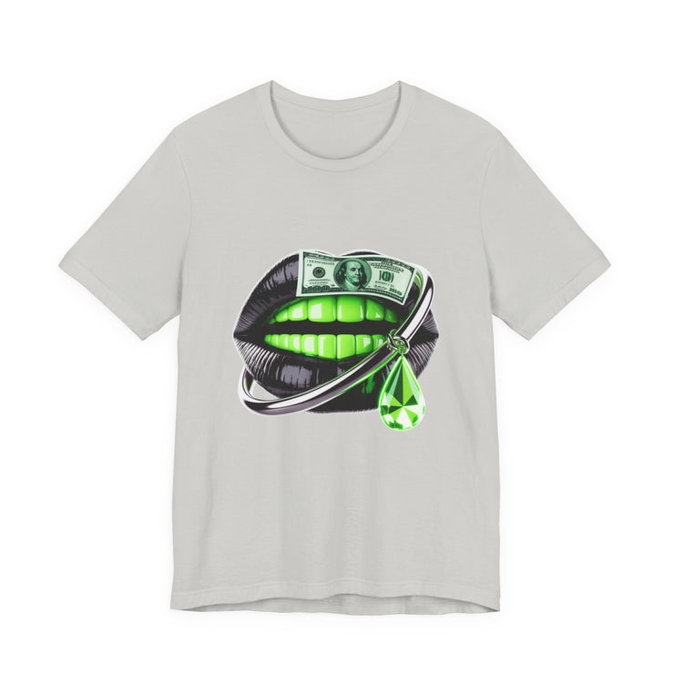 Green Glam Lip Graphic Tee | Unisex Jersey Short Sleeve Shirt, Fashion Tee, Trendy T-shirt, Gift for Her, Casual Wear