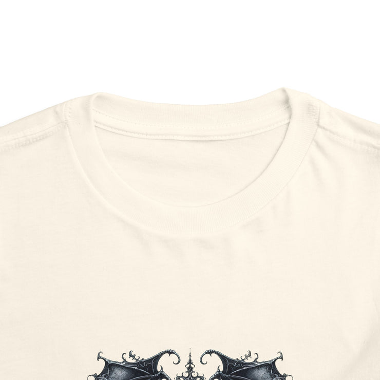 Gothic Dragon Toddler Tee, Cute Kids Shirt, Toddler Short Sleeve Tee, Unique Gift Idea, Halloween Outfit, Trendy Kids Apparel