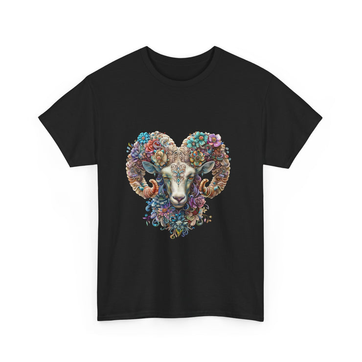 Bohemian Ram Heart Tee, Unisex Shirt, Festival Wear, Nature Lover Gift, Eco-Friendly Fashion, Gift for Him/Her