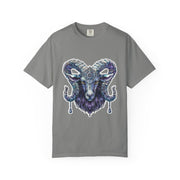 Mystical Ram Graphic Unisex T-shirt, Boho Tee, Astrology Shirt, Spiritual Gift, Festival Wear, Unique Graphic Tee