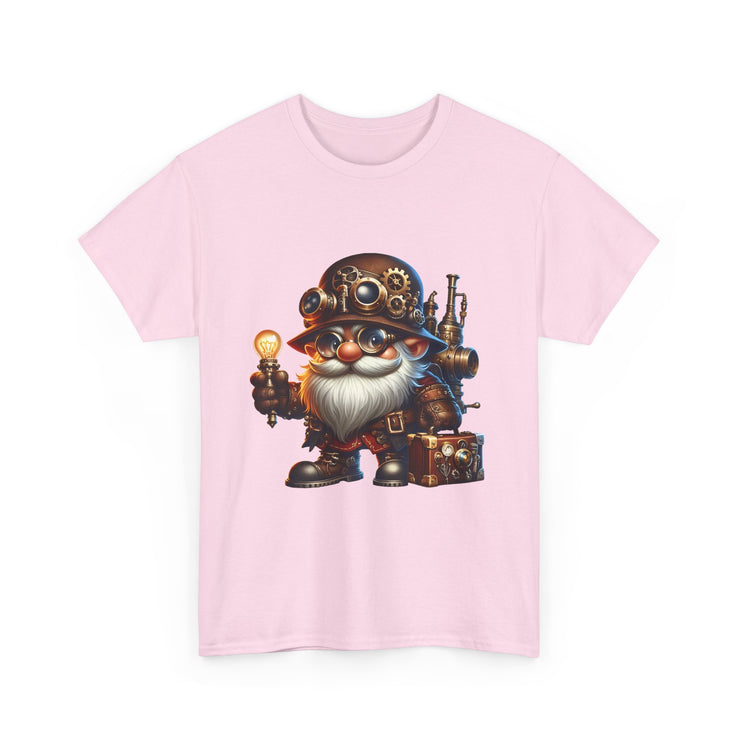 Unisex Heavy Cotton Tee with Whimsical Design, Perfect for Festivals, Gift for Gnome Lovers, Casual Everyday