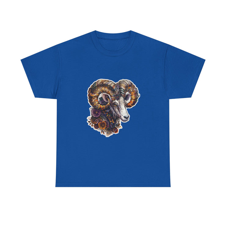 Bohemian Ram Graphic Tee, Casual Apparel, Gift for Animal Lovers, Festival Wear, Unisex T-Shirt, Nature-Inspired Clothing
