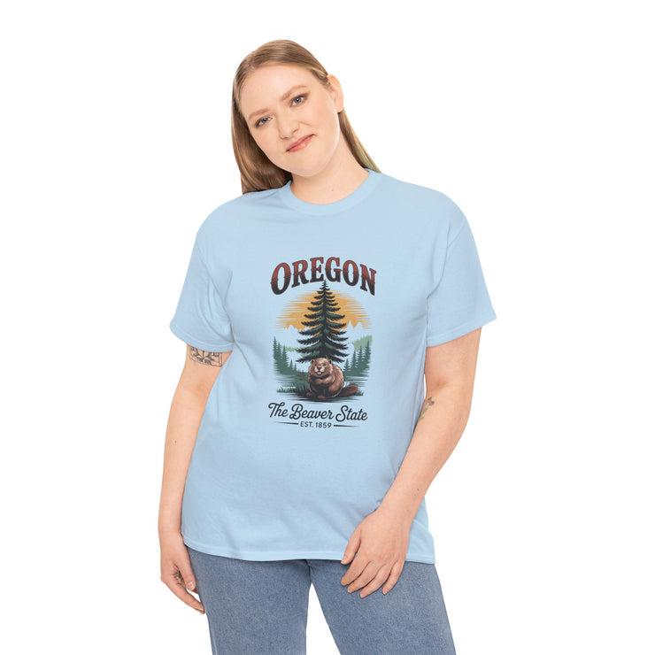 Oregon Graphic Tee - Vintage Style Unisex Cotton T-Shirt, Great for Nature Lovers, Casual Wear, USA States Design