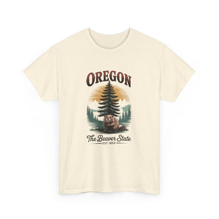 Oregon Graphic Tee - Vintage Style Unisex Cotton T-Shirt, Great for Nature Lovers, Casual Wear, USA States Design