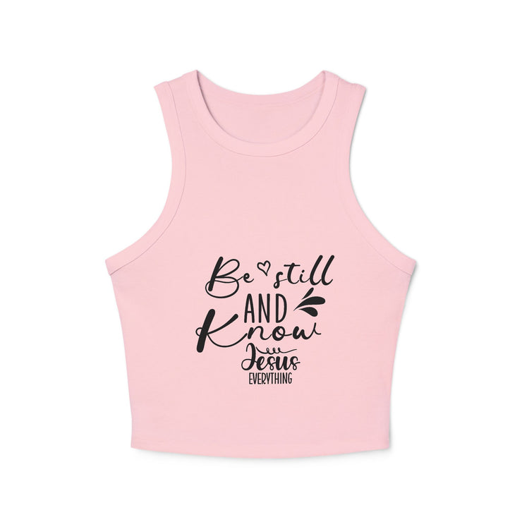 Be Still and Know Women's Crop Tank Top | Comfortable Bible Verse Apparel | Christian Design