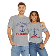 US Navy Veteran Unisex Heavy Cotton Tee, Military Pride Shirt, Veteran Gift, Casual Wear, Patriotic Apparel, Anchor Design T-Shirt