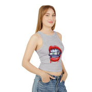 Edgy Graphic Tank Top, Summer Crop Top, Festival Wear, Trendy Women's Top, Statement Apparel, Unique Gift Idea