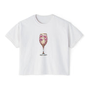 Floral Glam Women's Boxy Tee, Summer Casual Top, Gift for Her, Party Wear, Trendy Graphic Shirt Women T-Shirt