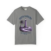 South Carolina Lighthouse T-Shirt, Unisex Garment-Dyed Tee, Coastal Vibes Shirt, Summer Travel Apparel, USA States Design
