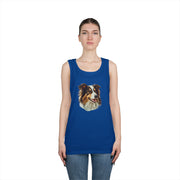 Dog Lover's Unisex Heavy Cotton Tank Top - Cute Pet Art, Custom Gift for Dog Owners, Summer Casual Wear, Animal Lover Apparel