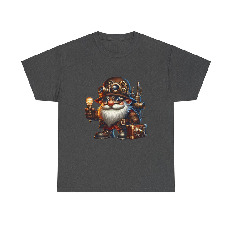 Unisex Heavy Cotton Tee with Whimsical Design, Perfect for Festivals, Gift for Gnome Lovers, Casual Everyday