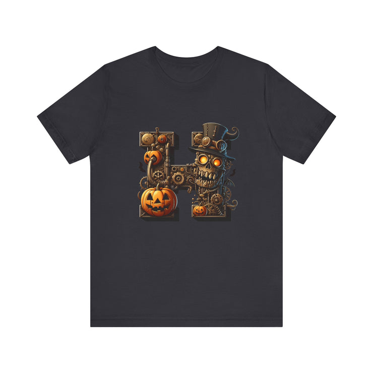 Halloween Themed Unisex Tee, Pumpkin Shirt, October Fest T-Shirt, Scary Skull Top, Spooky Shirt, Ghoulish Fashion