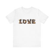 Love Typography Unisex Tee, Casual Love Shirt, Gift for Her, Heartfelt Tee, Valentine's Day Gift, Halloween Design