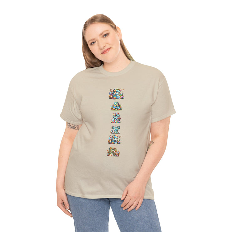 Colorful Cartoon Animal Unisex Heavy Cotton Tee - Gift for Animal Lovers, Cute T-Shirt for Kids & Adults, Fun Birthday, Casual Wear