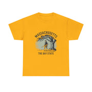 Massachusetts Vintage Unisex Heavy Cotton Tee, Rustic State T-Shirt, Travel Souvenir, Casual Wear, Gift for Locals and Tourists