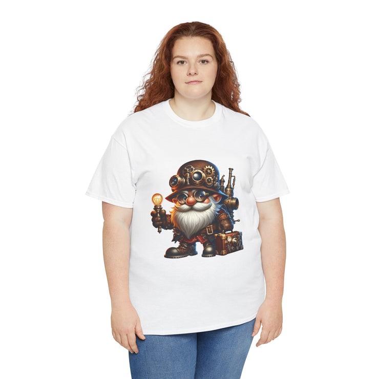 Unisex Heavy Cotton Tee with Whimsical Design, Perfect for Festivals, Gift for Gnome Lovers, Casual Everyday