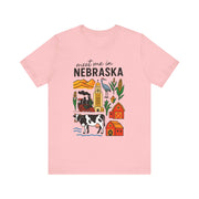 Nebraska Graphic Tee, Unisex Jersey Short Sleeve Tee, Souvenir Shirt, USA States Design