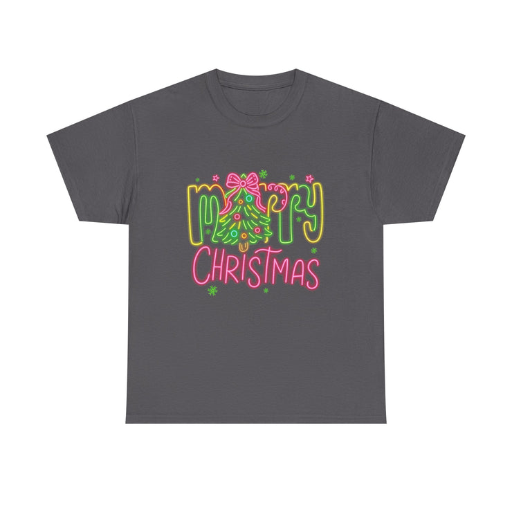 Festive Merry Christmas Tee - Unisex Heavy Cotton T-Shirt, Holiday Shirt, Christmas Gift, Cozy Winter Apparel, Family Gathering Outfit