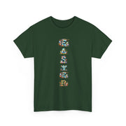 Colorful Cartoon Animal Unisex Heavy Cotton Tee - Gift for Animal Lovers, Cute T-Shirt for Kids & Adults, Fun Birthday, Casual Wear