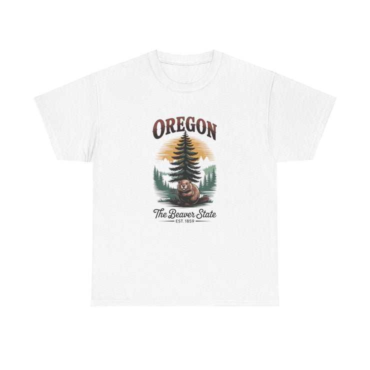 Oregon Graphic Tee - Vintage Style Unisex Cotton T-Shirt, Great for Nature Lovers, Casual Wear, USA States Design