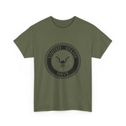 US Navy Emblem Unisex Heavy Cotton Tee | Military Apparel, Casual Wear, Gift for Veterans, Patriotic Shirt, Marine Life