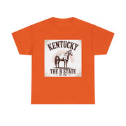 Kentucky Heritage Unisex Heavy Cotton Tee, Vintage Graphic Shirt, Horse Lover Gift, Authentic State Pride Apparel, Casual Everyday Wear, USA States Design