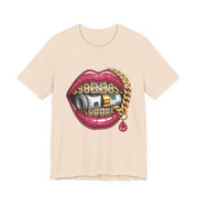 Glamorous Money Lips Tee, Trendy Graphic Shirt, Fashion Statement Tee, Gift for Her, Casual Streetwear