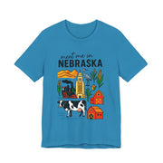 Nebraska Graphic Tee, Unisex Jersey Short Sleeve Tee, Souvenir Shirt, USA States Design