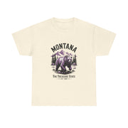 Montana Bear Graphic Tee | Unisex Heavy Cotton Tee, Adventure Shirt, Nature Lover Gift, Hiking Apparel, Travel Tee, Wilderness Wear, USA States Design