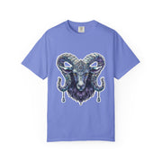 Mystical Ram Graphic Unisex T-shirt, Boho Tee, Astrology Shirt, Spiritual Gift, Festival Wear, Unique Graphic Tee