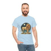Majestic Lion Tee, Unisex Heavy Cotton Tee, Astrology T-Shirt, Animal Lover Gift, Birthday Present, Casual Style