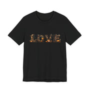Love Typography Unisex Tee, Casual Love Shirt, Gift for Her, Heartfelt Tee, Valentine's Day Gift, Halloween Design
