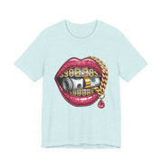 Glamorous Money Lips Tee, Trendy Graphic Shirt, Fashion Statement Tee, Gift for Her, Casual Streetwear