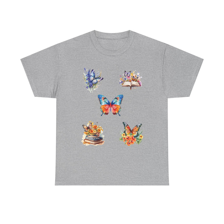 Butterfly Blossom Unisex Cotton Tee, Vibrant Nature Shirt, Gift for Nature Lovers, Spring Fashion Top, Garden Party Tee