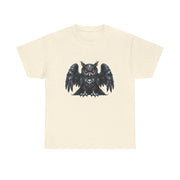Owl Skull Graphic Tee, Unisex Heavy Cotton T-Shirt, Edgy Apparel for Halloween, Casual Wear, Gift for Gothic Style Lovers